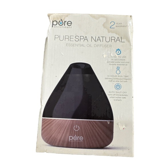 Pure Enrichment PureSpa‎ Aromatherapy Oil Diffuser Natural Wood Color 200 mL NIB - Picture 4 of 7